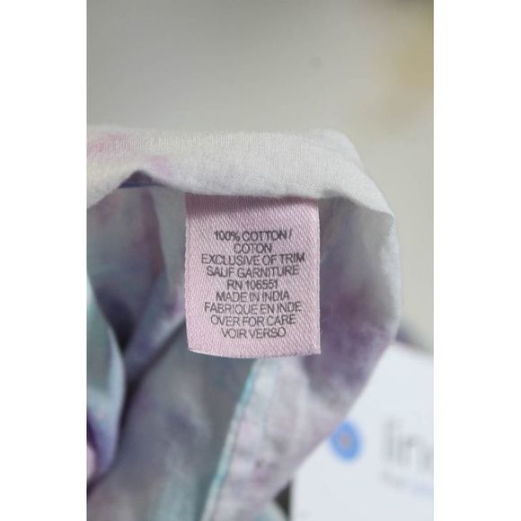 Calypso Saint Barth Womens 3/4 Sleeve Embroidered Tie Dyed Top Pink Blue Size 0 - Picture 5 of 6